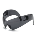 Y2K-stijl oversized cat eye schild zonnebril in doorschijnend donkergrijs - Volledig Grijs