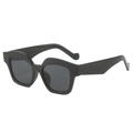 Classic thick frame black fashion sunglasses for women with retro chic aesthetic - Regular / Black Frame Grey Lens
