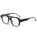 Oversized geometric sunglasses with two-tone black and translucent grey frames - Black and Transparent Gray Frame Clear Lens