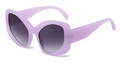 Chic Y2K oversized cat-eye sunglasses with lavender purple frame and gradient lenses - Regular / Purple Frame Gray Lens