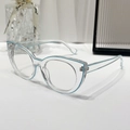 Occhiali anti-luce blu cat-eye con montatura trasparente e bordi azzurri da donna - Montatura Blu