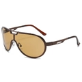 Vintage oversized aviator zonnebril met metalen frame en amberkleurige lenzen - Thee Frame Thee Lenzen