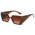 Lunettes de soleil écaille de tortue chic avec verres dégradés bruns et monture rétro - Monture Léopard Verres Marron Dégradés