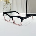Square blue light blocking glasses in stylish black to pink gradient finish frame - Top Black Bottom Pink Frame