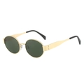 Lunettes de soleil rondes vintage avec monture dorée et verres vert foncé mixtes - Monture Dorée Verres Vert Foncé