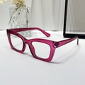 Montatura per occhiali quadrata anti-luce blu in finitura rosso rosa trasparente - Montatura Viola Scuro