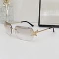 Frameless butterfly square sunglasses with gradient lenses and gold metal frame - Gold Frame Light Mercury Tea Lens