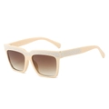 Cream oversized square sunglasses with crystal-embellished frames and brown gradient lenses - Off-white Frame Gradient Tea Lens