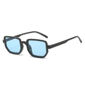 Square sunglasses with black frames and light blue lenses in a modern retro style - Black Frame Blue Lens