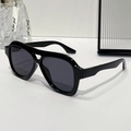 Occhiali da sole aviator neri da donna con lenti grigie e design classico a doppio ponte - Montatura Nera Lenti Grigie