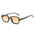 Modern square sunglasses featuring a black frame and orange-yellow gradient lenses - Regular / Regular (Inc. 13% VAT) Black Frame Gradient Orange Lenses