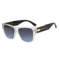 Lunettes de soleil carrées oversize avec monture transparente et verres dégradés bleus - Standard / Monture Transparente Verres Bleu Gris