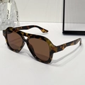 Occhiali da sole aviator tartarugati classici con lenti marroni e montatura retrò a doppio ponte - Montatura Leopardata / Lenti Tè