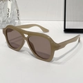 Occhiali da sole aviator kaki da donna con montatura beige e lenti marroni sfumate - Montatura Verde Gelatina Lenti Tè Chiaro