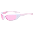 Occhiali da sole sportivi Y2K punk con montatura bianca e lenti rosa traslucide - Montatura Bianca Lente Rosa