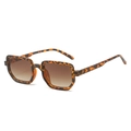 Retro square sunglasses with tortoiseshell frames and gradient brown lenses - Regular / Standard (Incl. 13% VAT) Leopard Frame & Double Tea Lenses