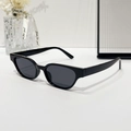 Oval cat eye sunglasses with glossy black frames and dark grey lenses for women - Black Frame Grey Lens