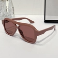 Retro oversized pilot sunglasses for women in elegant dusty rose finish - Lotus Pink Frame Pink Lens