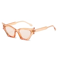 Occhiali da sole moderni cat-eye in arancione ambrato trasparente con aste sagomate - Montatura Arancione Lenti Tè Chiaro