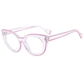 Fashionable cat eye anti-blue light glasses with transparent pink glitter frames - Transparent Orange