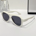 Aviator style sunglasses for women with a glossy white frame and dark grey lenses - White Frame Gray Lens