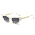 Retro cat-eye sunglasses with cream-colored frames and grey gradient lenses for women - Regular / Standard Cream Frame with Grey Lenses