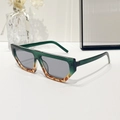 Chic green and tortoiseshell rhombus sunglasses with dark grey lenses for women - Green Floral Frame Light Grey Lens