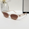 Lunettes de soleil ovales rétro avec monture champagne transparent et verres dégradés - Standard / Standard (TVA 13 % incluse) Monture champagne / Verres marron