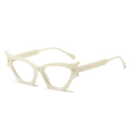 Retro cat-eye sunglasses in cream beige with gold star accents on the frame corners - Regular / Regular (incl. 13% VAT) Off-white Frame Clear Lenses