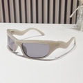 Chic Y2K sports sunglasses with cream wavy frames and dark lenses for outdoor cycling - Regular / Regular Jelly Gray Frame Gray Lenses (Incl. 13% VAT)
