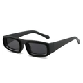 Lunettes de soleil rétro à monture métallique noire mate et verres teintés foncés - Standard / Monture Noire Verres Gris