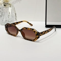 Geometric hexagon sunglasses with tortoise shell frames and brown gradient lenses - Leopard Frame Gradient Brown Lens