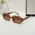 Octagonal amber geometric sunglasses with brown gradient lenses and tortoiseshell temples - Jelly Brown Frame Tortoise Temple Dual Tea Lenses