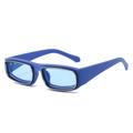 Occhiali da sole rettangolari con montatura blu opaco e bordi interni in metallo oro - Standard / Standard (incl. IVA 13%) montatura blu con lenti blu