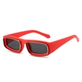 Occhiali da sole rettangolari rosso opaco con bordo argento e lenti grigio scuro - Standard / Regolare (incl. IVA 13%) montatura rossa lenti grigie
