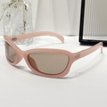 Occhiali da sole ovali rosa gelatina con lenti marroni dal design trendy cat-eye - Montatura Rosa Jelly Lenti Champagne