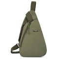 Olive green water drop chest bag with adjustable strap and metal LSNR brand logo - Green