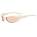 Occhiali da sole sportivi punk Y2K con montatura bianco crema e lenti rosa sfumate - Montatura Gialla Lenti Rosa