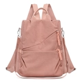 Zaino impermeabile in velluto a coste rosa da donna con dettagli intrecciati - Rosa