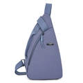 Adjustable blue nylon crossbody chest bag featuring LSNR metal logo and durable zipper - Blue