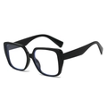 Lunettes œil-de-chat carrées à monture noire élégante et verres anti-lumière bleue - Standard / Monture noire standard verres transparents