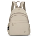 Zaino minimalista beige ad alta capacità con tasche multiple e logo del marchio LISINAIER - Cachi