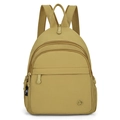 Minimalist multi-pocket large capacity ginger nylon backpack with stylish top handle - Lemon Yellow