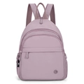 Zaino minimalista in nylon lavanda con tasche multiple e manico superiore - Rosa Loto