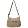 Borsa a tracolla in nylon kaki con tasche multiple e cinturino regolabile moderno - Cachi