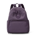 Zaino in nylon viola impermeabile da donna, grande capacità con tasche multiple pratiche - 21*11*28cm / Viola scuro