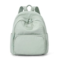 Minimalist mint green large capacity nylon backpack with MODIFEI logo for students - 21*11*28cm / Light Green