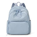Zaino minimalista in nylon azzurro con grande capacità e design multi-tasca - 21*11*28cm / Azzurro
