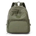 Zaino in nylon verde militare con grande capacità e design funzionale multitasche - 21*11*28cm / Verde militare