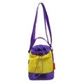 Japanese style yellow and purple crossbody water bottle bag with drawstring closure - Below 20L / Purple And Yellow